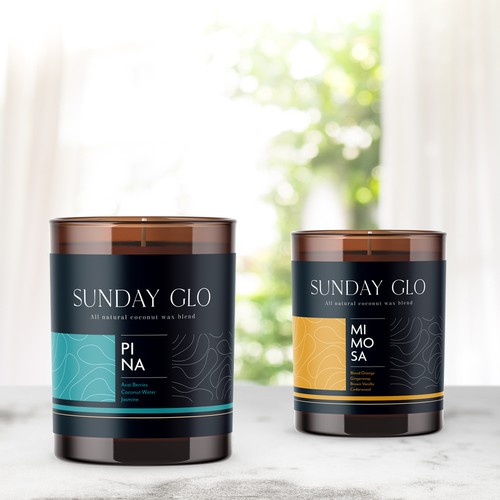 Candle label with the title 'Product Packaging Contest Entry'