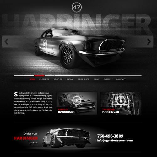Hand-drawn website with the title 'Harbinger'