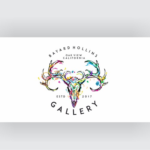 Colorful design with the title 'bayard hollins gallery'