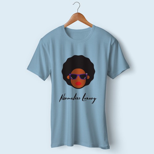 Black t-shirt with the title 'T shirt Design For Black Women'