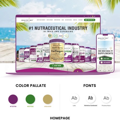 Skin care website with the title ' innovative web design for our Supplement brand'
