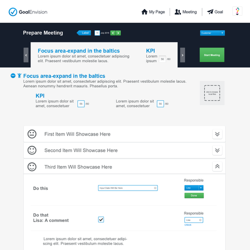 Corporate website with the title 'Goal Envision'