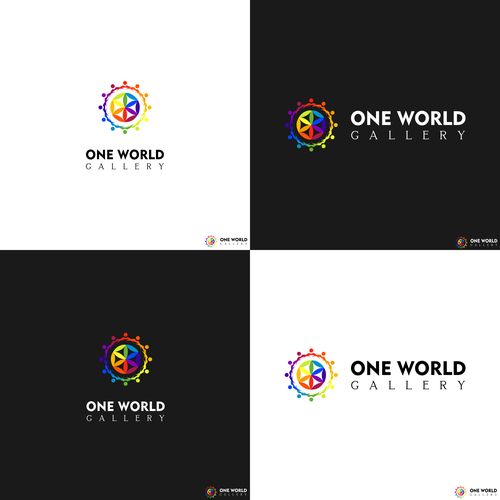 Art gallery logo with the title 'One World LOGO'