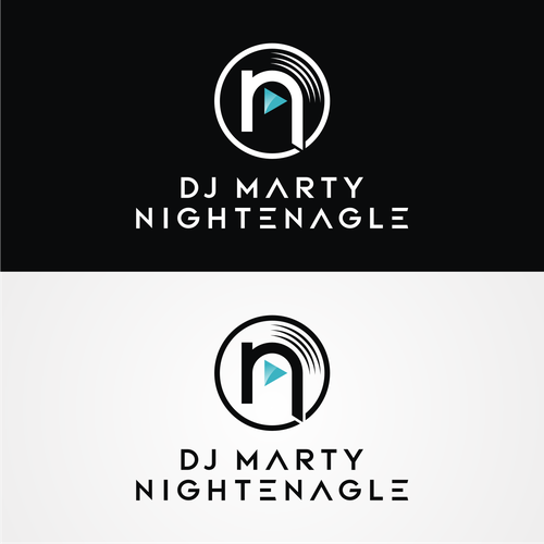 DJ design with the title 'DJ Marty Nightenagle'