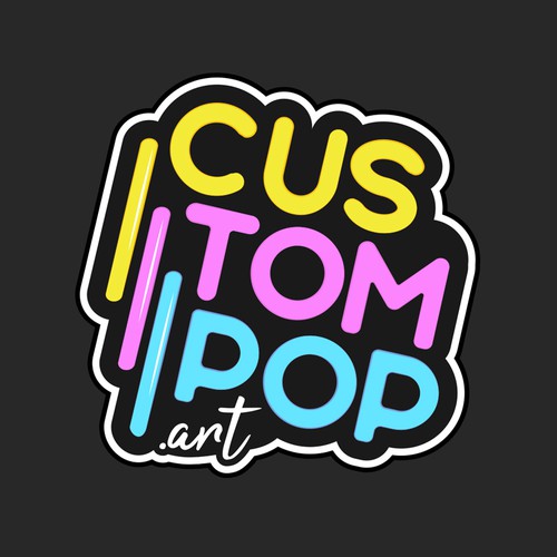Colorful logo with the title 'Custom Pop.art'