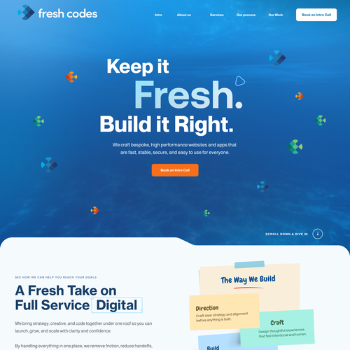 Website with the title 'Modern One-Page Website for Software Development Agency'