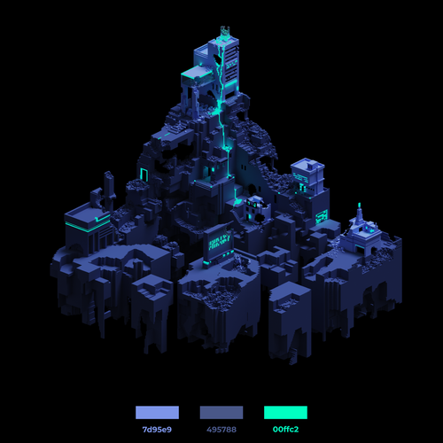 Town artwork with the title 'Ghost Town - Digital Real Estate'