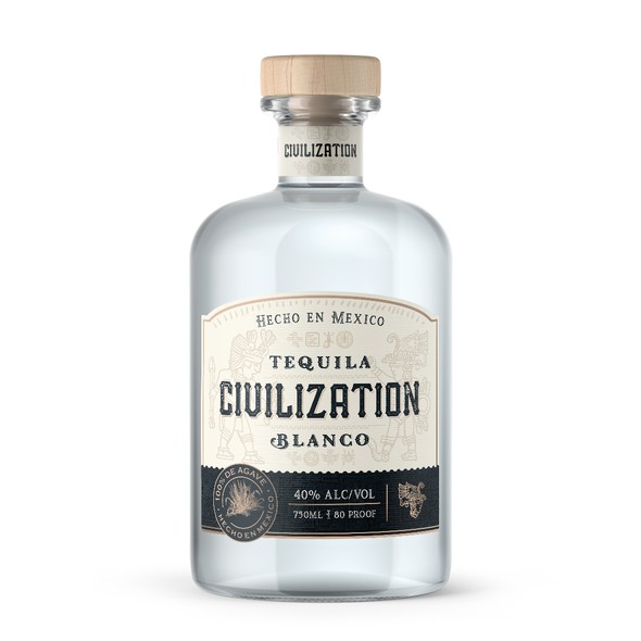 Tequila label with the title 'Civilization Tequila'