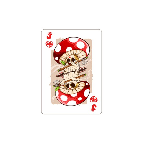 Playing card design with the title 'Mushroom themes playing card'