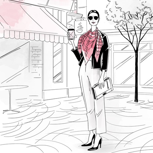 Stylish artwork with the title 'Fashion illustration'