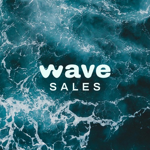 Design with the title 'Wave Sales - Minimalist Tech Identity'