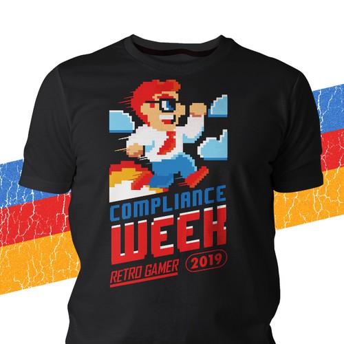 Sticker logo with the title '8bit Retro Game Logo for Conference'