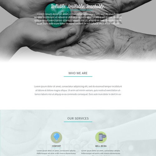 Single page website with the title 'One-page website'