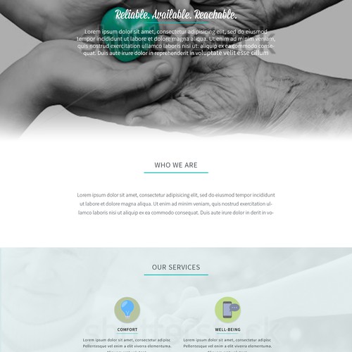 Wellness website with the title 'One-page website'