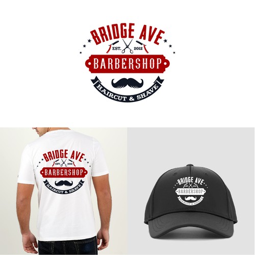 Men's fashion logo with the title 'Bridge Ave Barbershop'