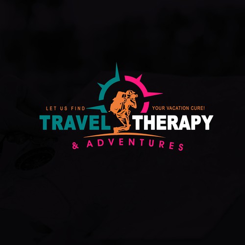 Backpacker logo with the title 'TRAVEL AGENCY LOGO submitted design 3rd piece'