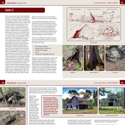 Ninja design with the title 'Survival Book Typesetting '