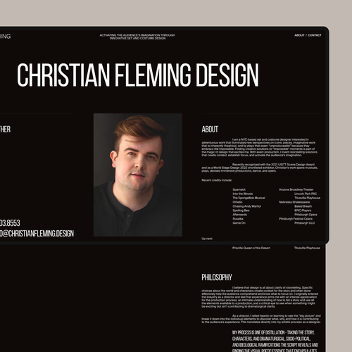Grid design with the title 'Christian Fleming - Website Design'