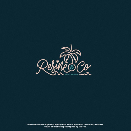 Hand-lettered logo with the title 'Resine & Co'