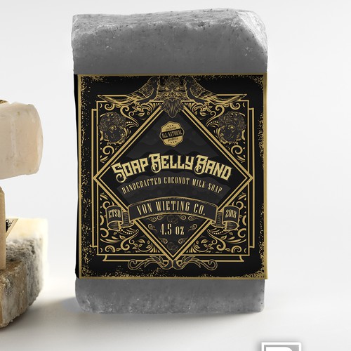 Soap label with the title 'Label handcrafted soap'