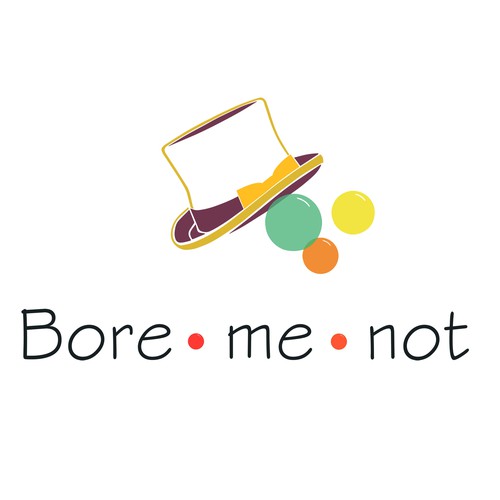 Top hat logo with the title 'Create a logo for event stylist Bore-me-not!'