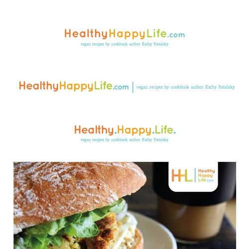 Happy brand with the title 'logo for food blog / author ---- re-vamp and clean up current logo'