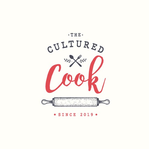 Rolling pin design with the title 'Logo design for a cook'