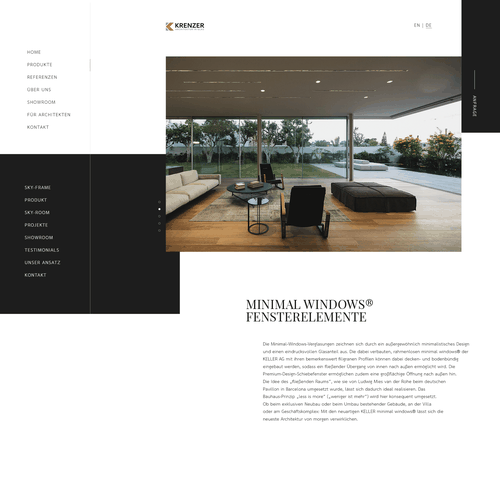 Architecture website with the title 'Product page redesign'