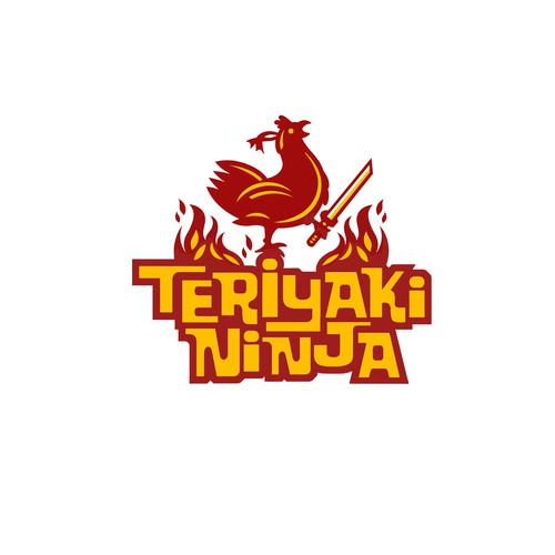 Asian food logo with the title 'Teriyaki Ninja Logo'