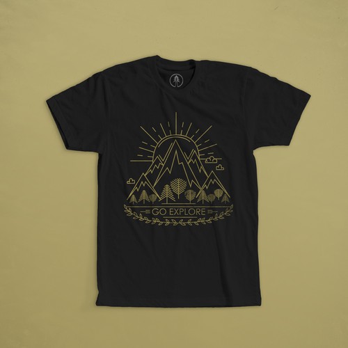 Sun t-shirt with the title 'Print for t-shirt  for company Fara Kanna, means "Go Explore" in an old norse language.'