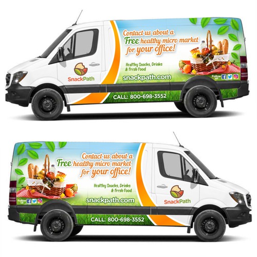 Wrap design with the title 'Car wrap design concept for SnackPath'