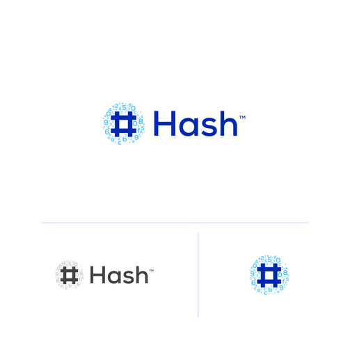 Hashtag design with the title 'Hash logo for crypto brand '