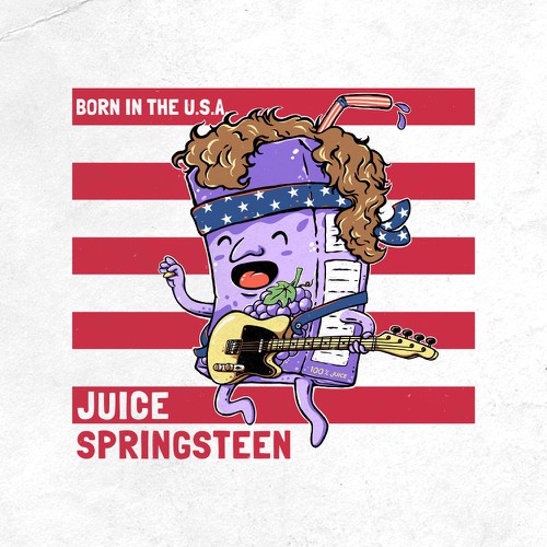 Guitar design with the title 'Juice Springsteen'