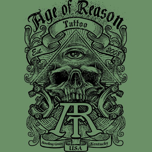 Hand t-shirt with the title 'skull tattoo'