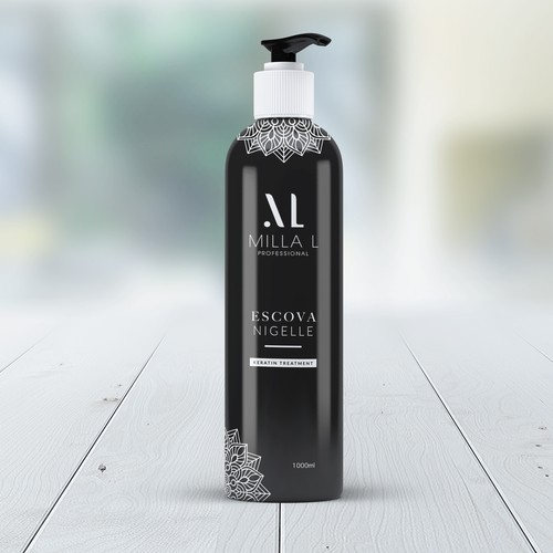 Shampoo packaging with the title 'Shampoo for Milla - L'