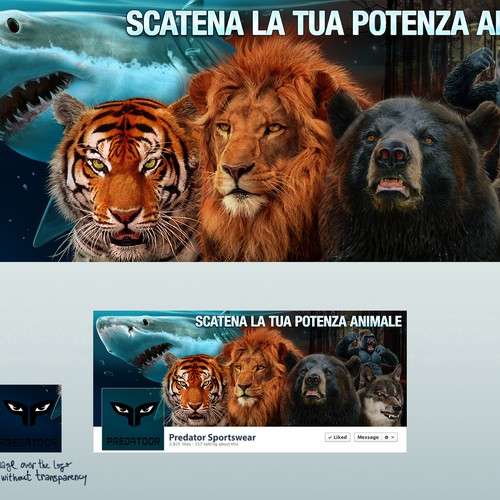 Predator design with the title 'FB Cover for Predatoor sportswear'