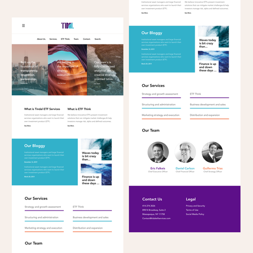 Accounting website with the title 'Web redesign '