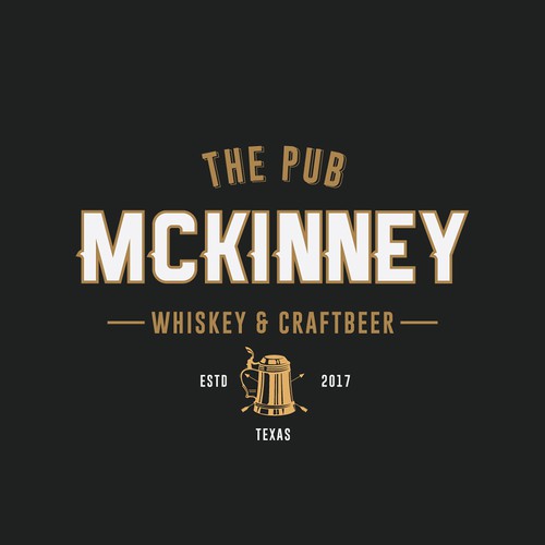 Whiskey bottle logo with the title 'Logo Contest For Pub McKinney'