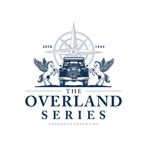 Compass design with the title 'THE OVERLAND SERIES '