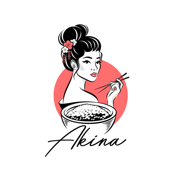 Geisha design with the title 'Akina'