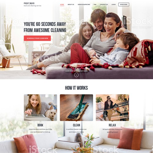 Cleaning website with the title 'Website Design for a Cleaning Service'