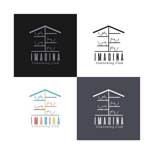 Co-working space design with the title 'Coworkinng Logo'