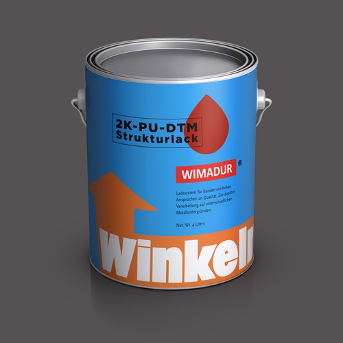 Industrial label with the title 'Winkelmann Coating Label Design'