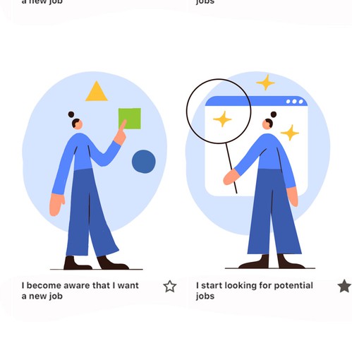 Flat design artwork with the title 'Illustrations development'