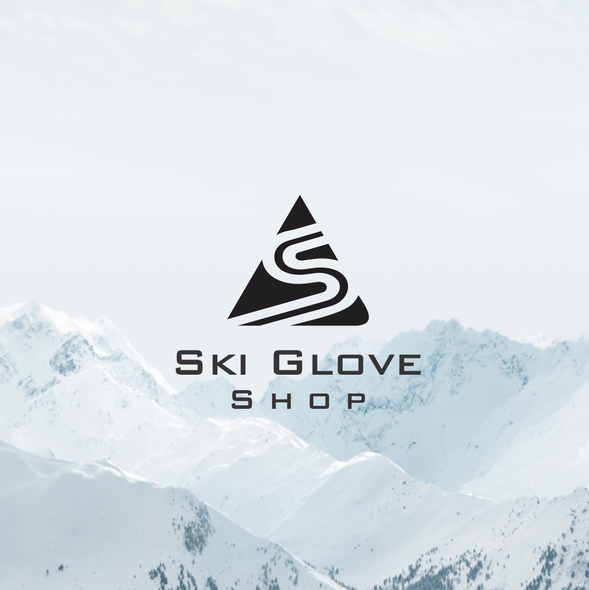 Monochromatic logo with the title 'Ski logo'