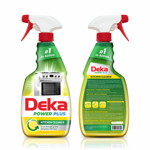 Retail label with the title 'KITCHEN CLEANER - SLEEVE LABEL'