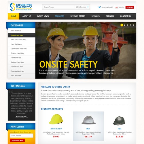 Industrial design website with the title &#39;New website design wanted for Ecommerce Business - Fall protection and safety products provider&#39;