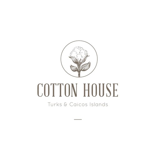 Cotton design with the title 'hand drawn logo for cotton house'