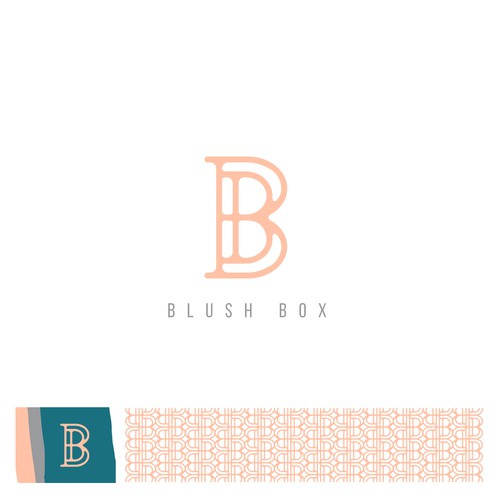 Pattern logo with the title 'Beautiful Blush Box Logo Concept'