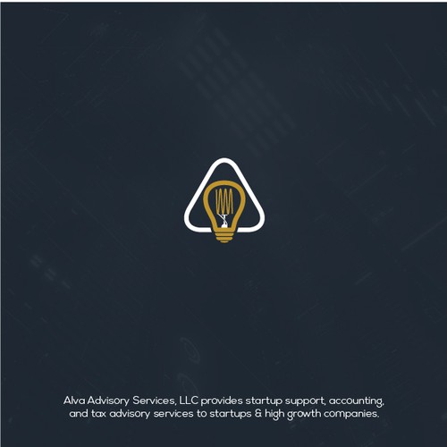 Light bulb logo with the title 'Logo design for Alva'